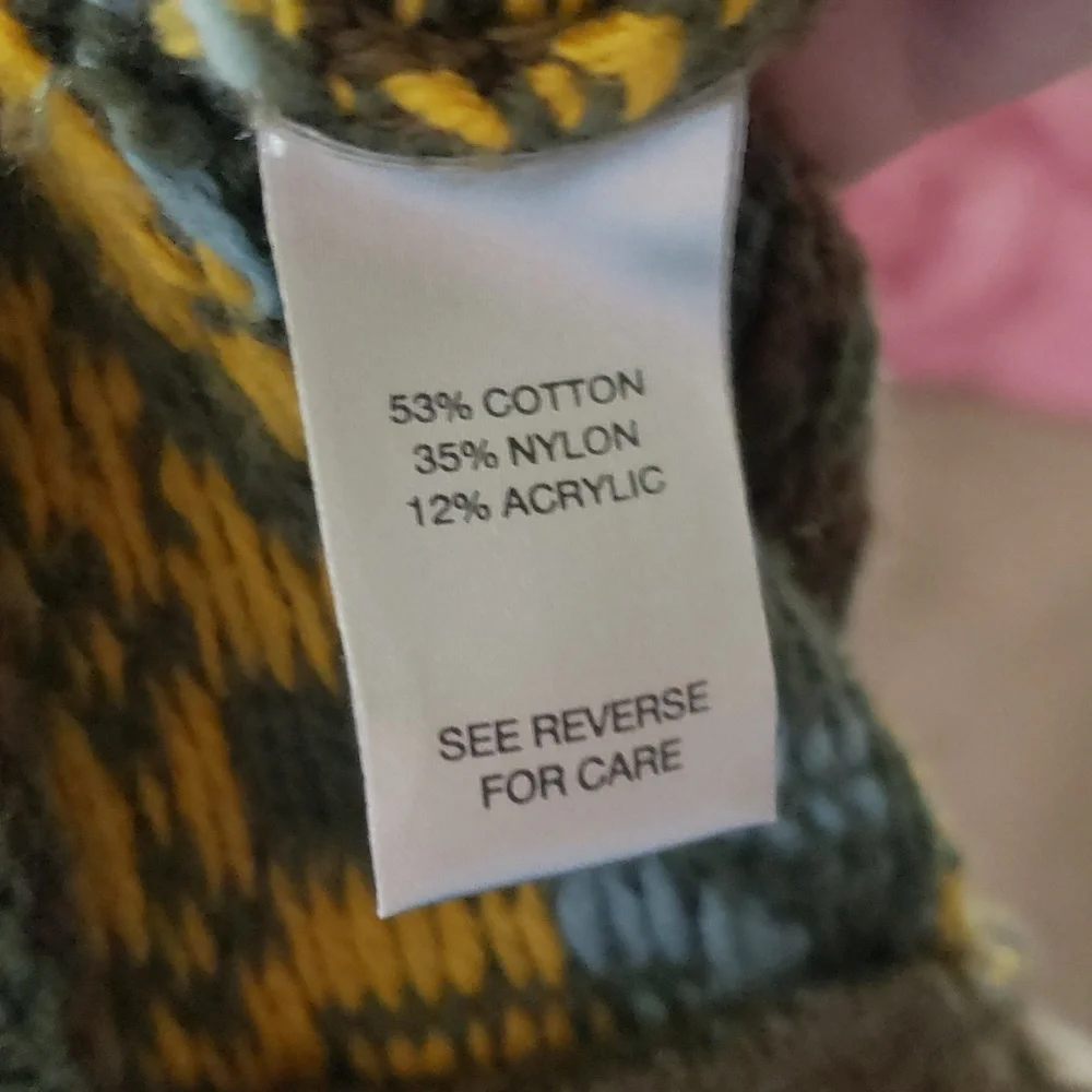 BKE Sweater Womens Large Green Brown Yellow Aztec Cardigan Button Up Buckle m - Picture 8 of 8